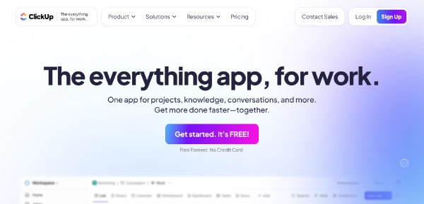 ClickUp product preview
