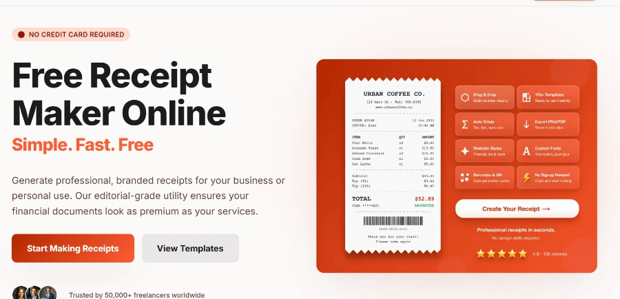Receipt Maker product preview
