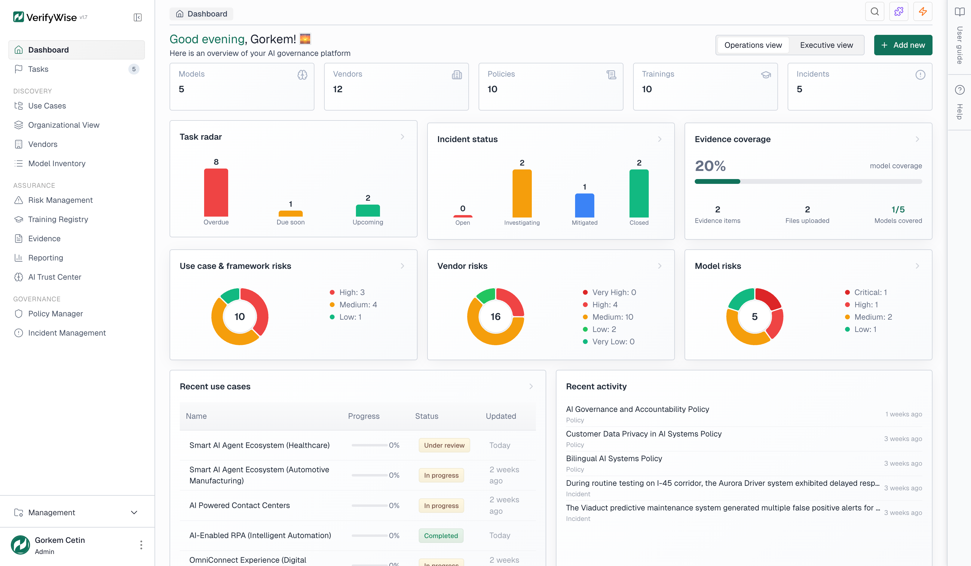 VerifyWise product interface