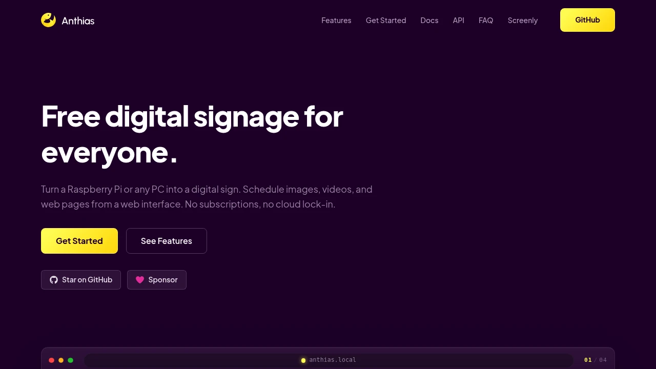Anthias product interface