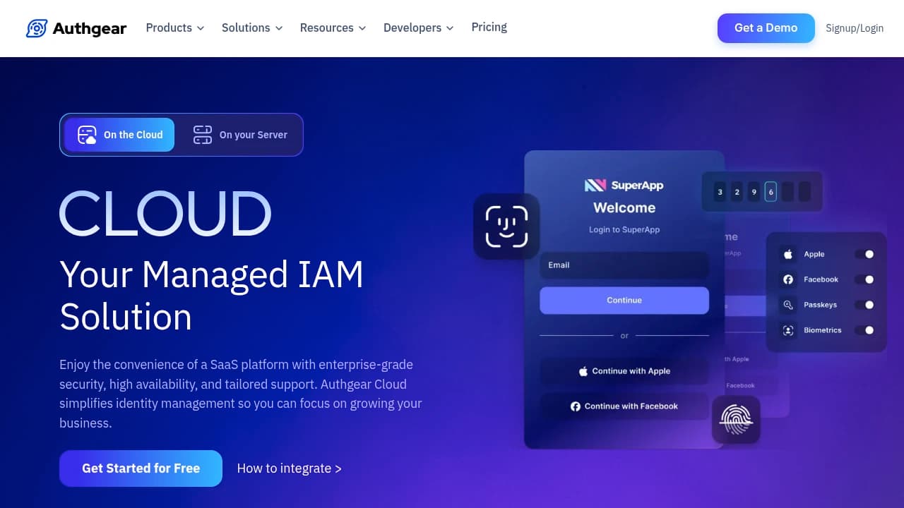 Authgear product interface