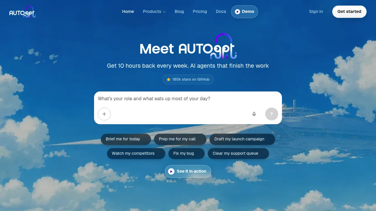AutoGPT product preview