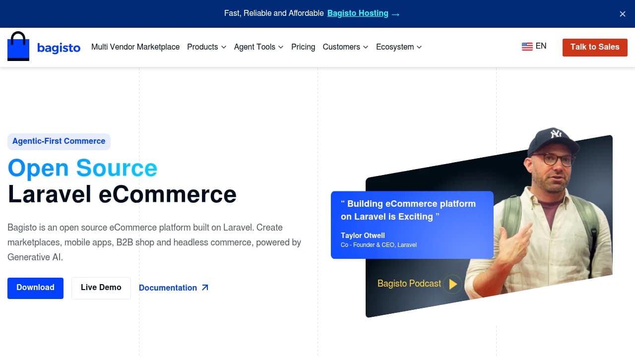 Bagisto  product interface