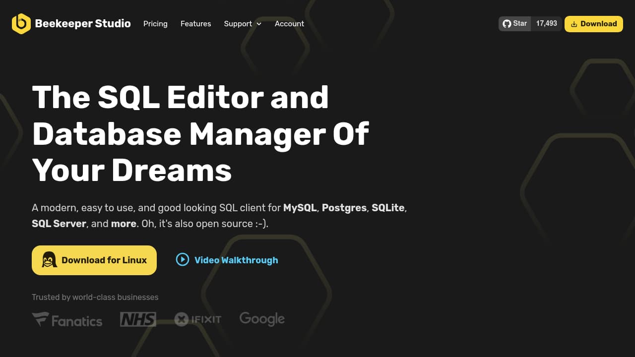 Beekeeper Studio product interface