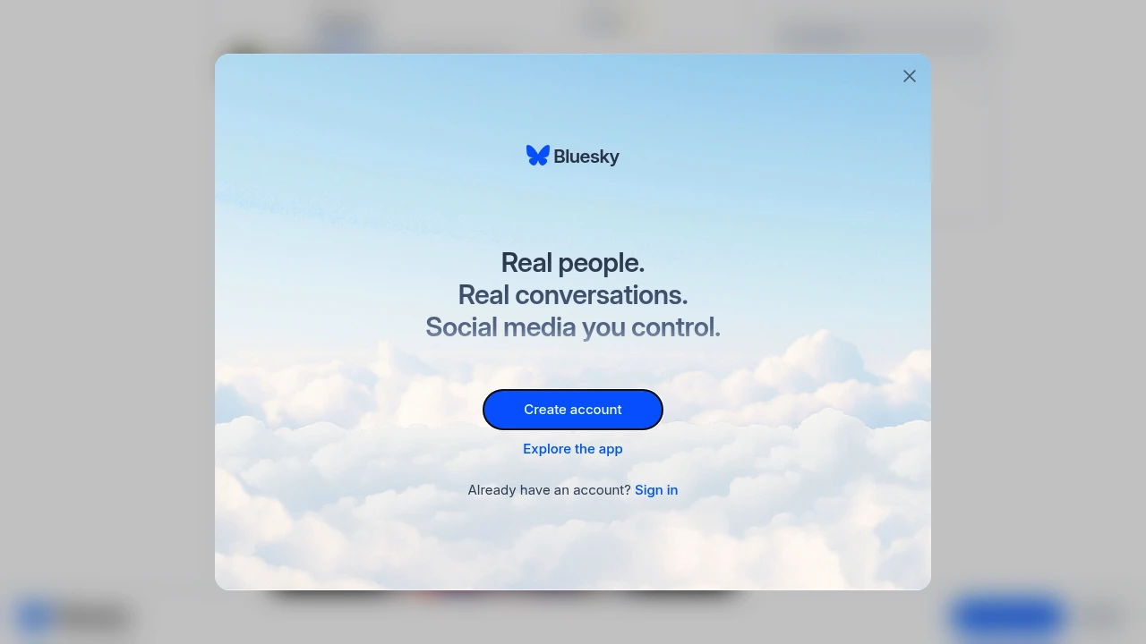 Bluesky product interface