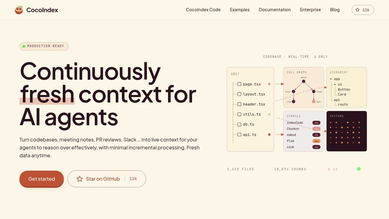 CocoIndex product interface