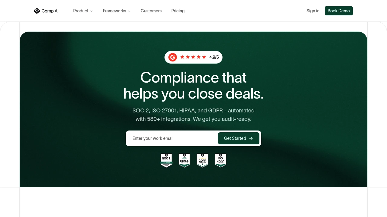 Comp AI product interface