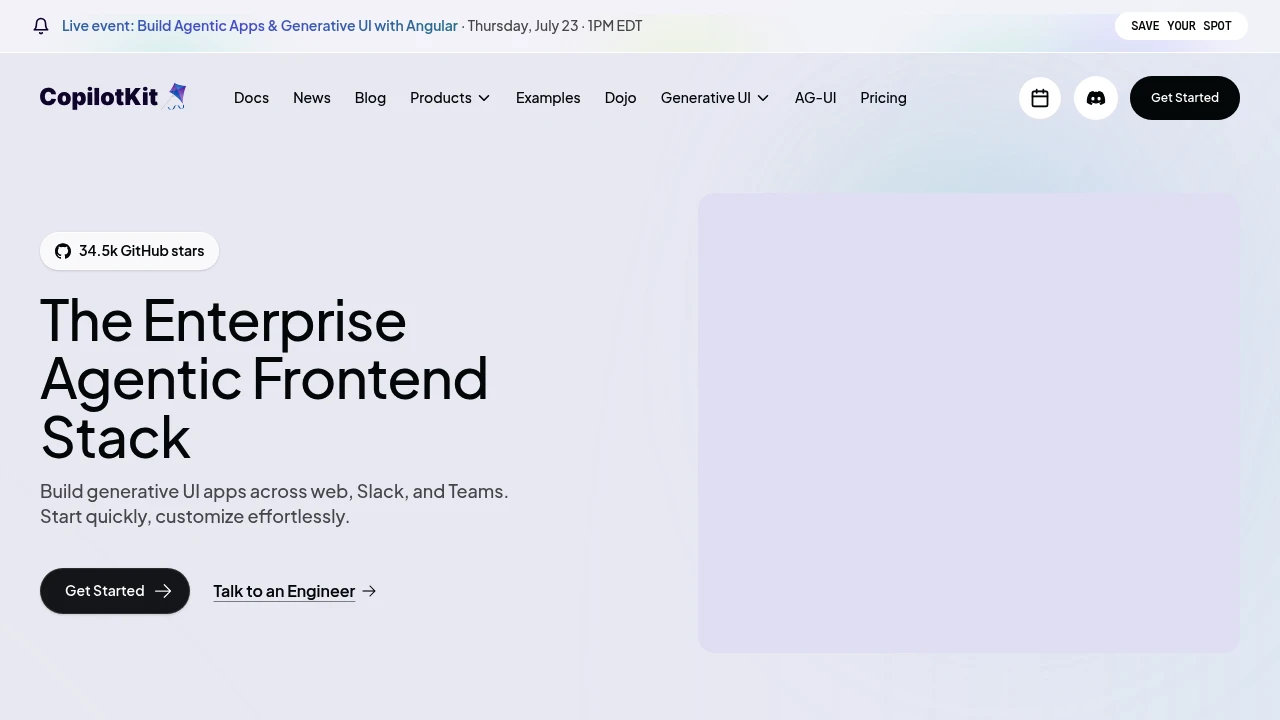 CopilotKit product preview