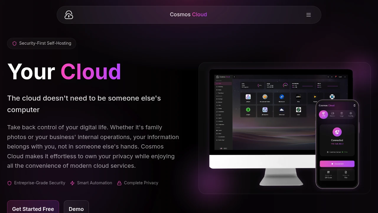 Cosmos Server product interface
