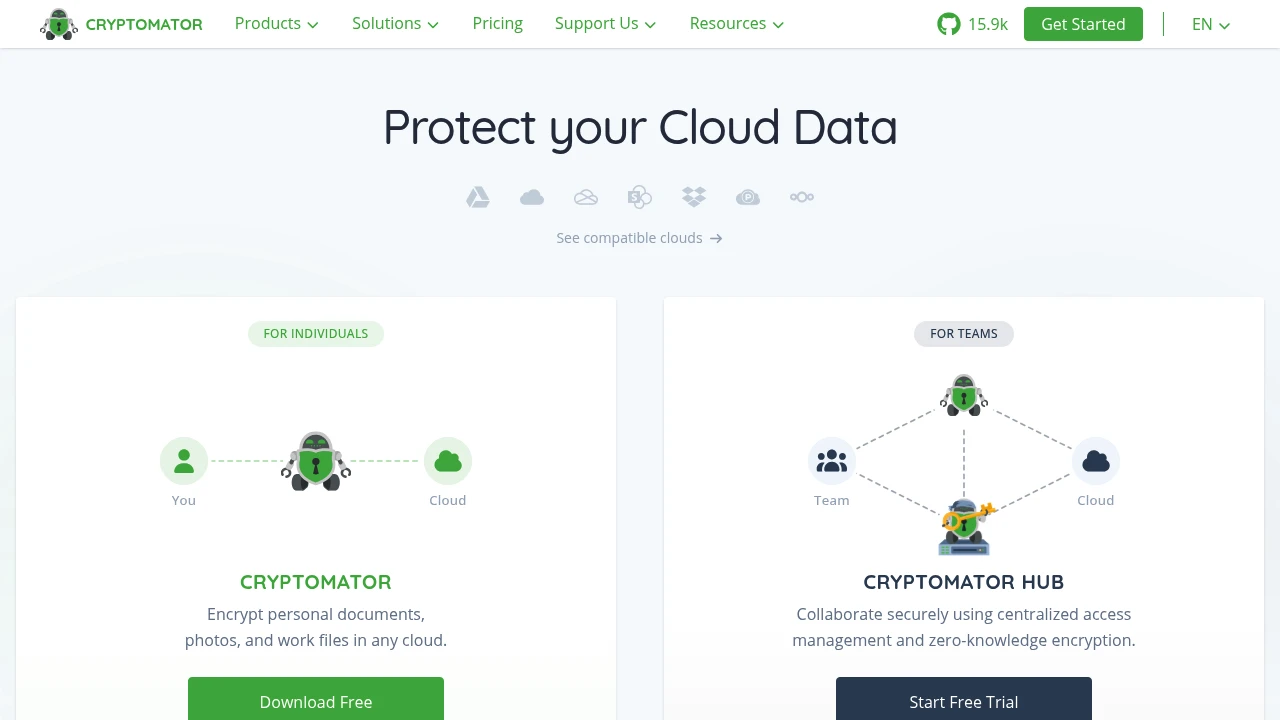 Cryptomator product interface