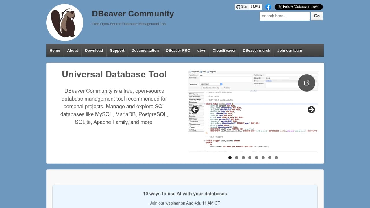 DBeaver product interface