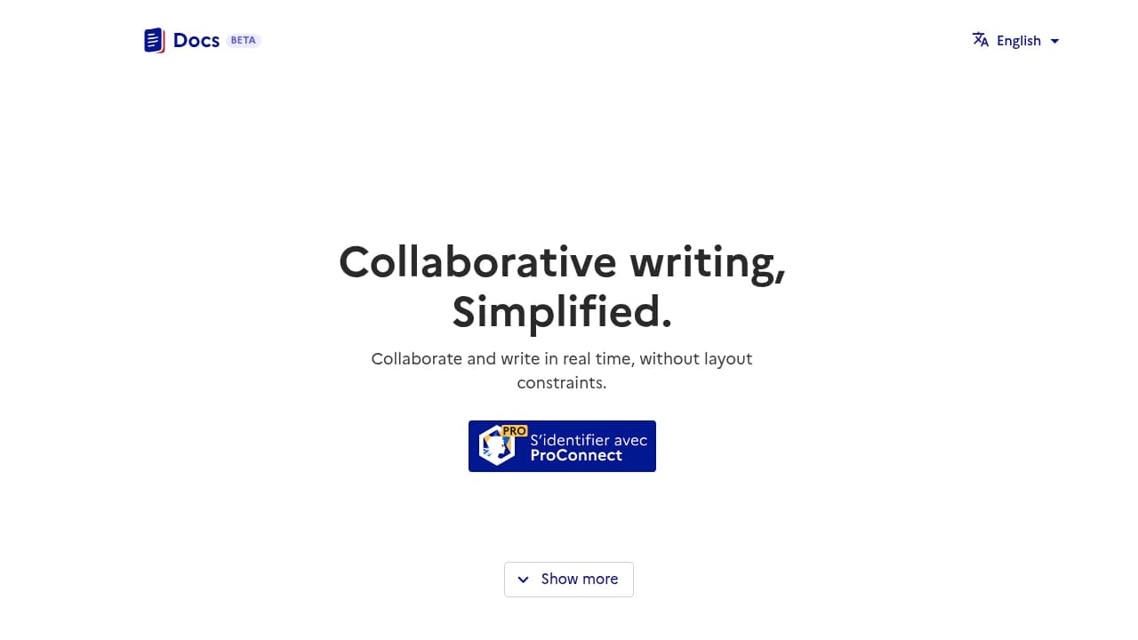 Docs product interface