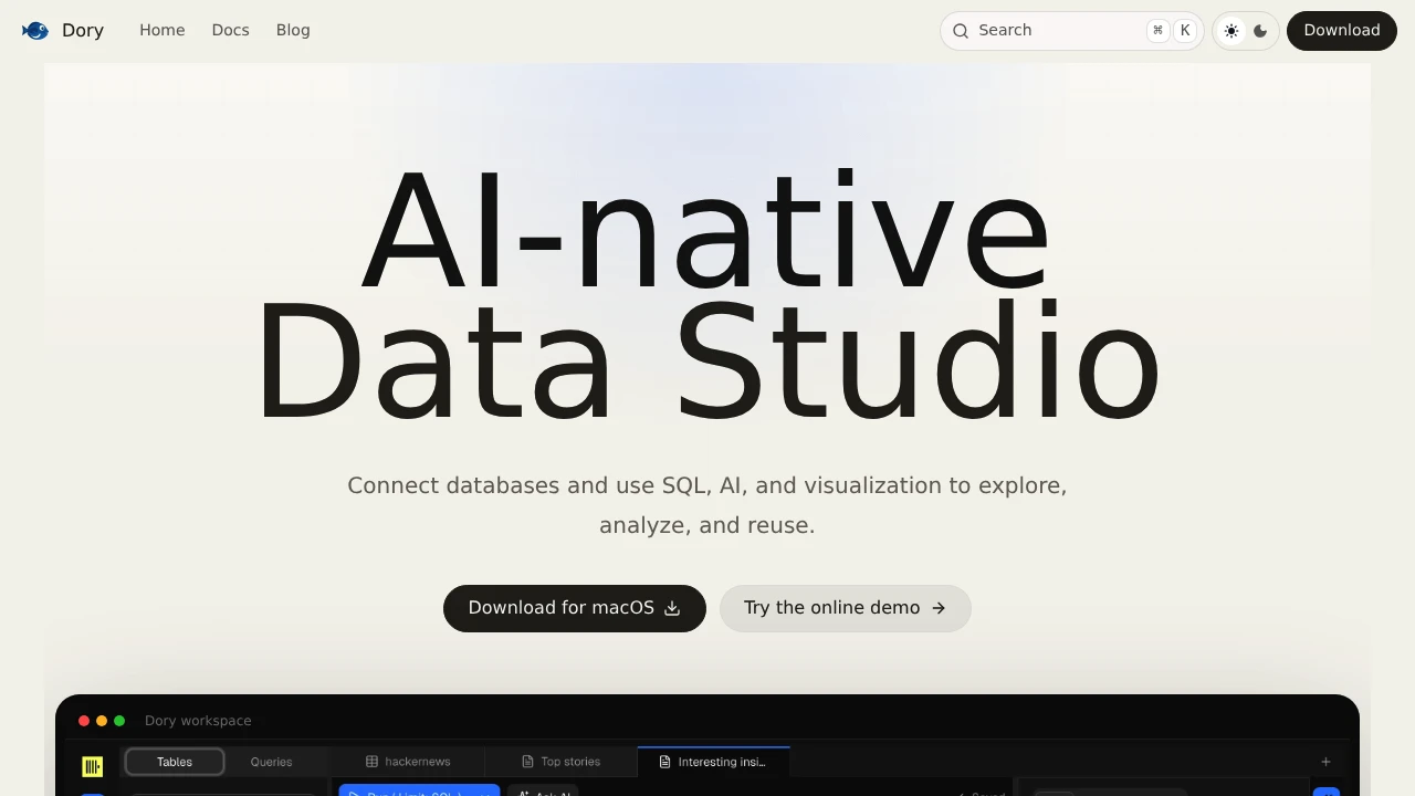 Dory product interface