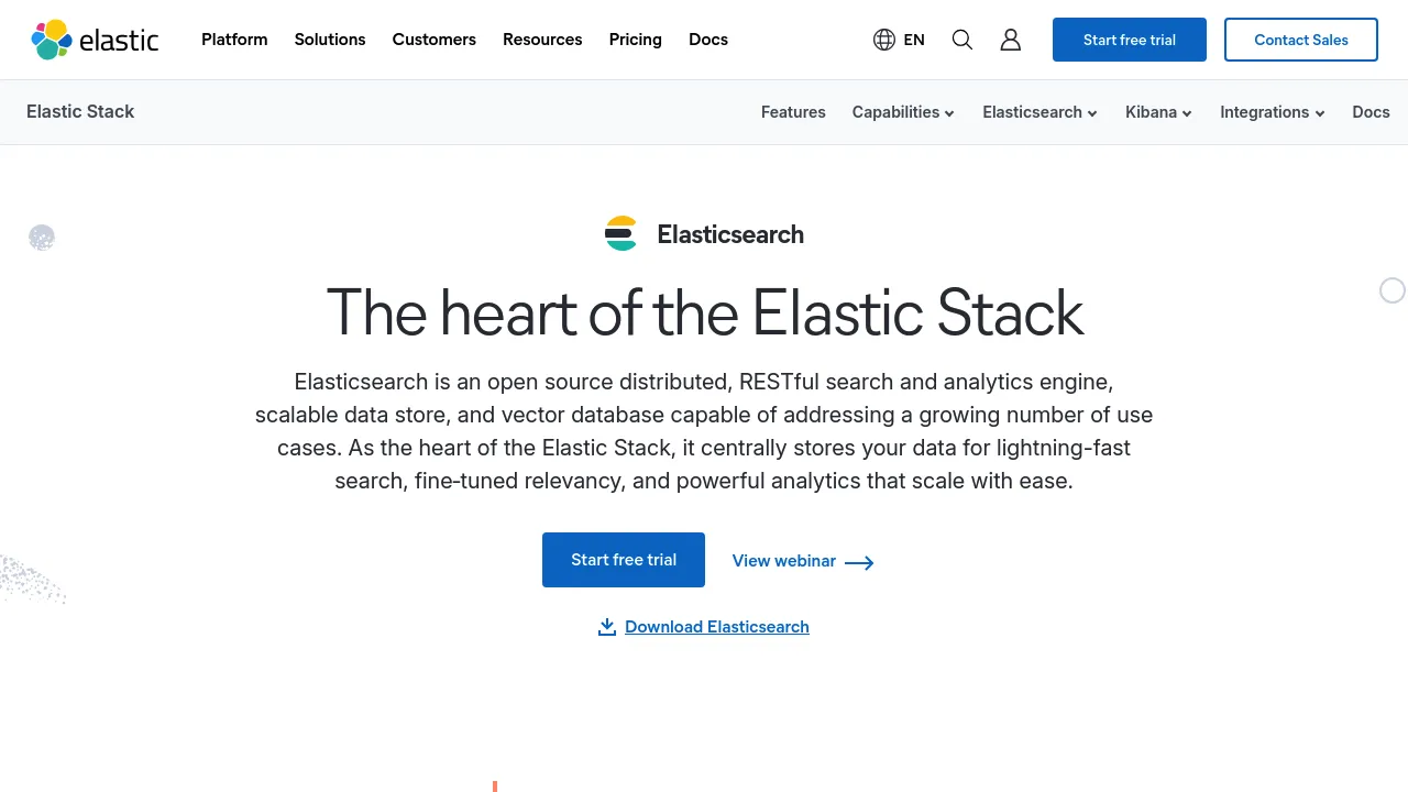 Elasticsearch product interface