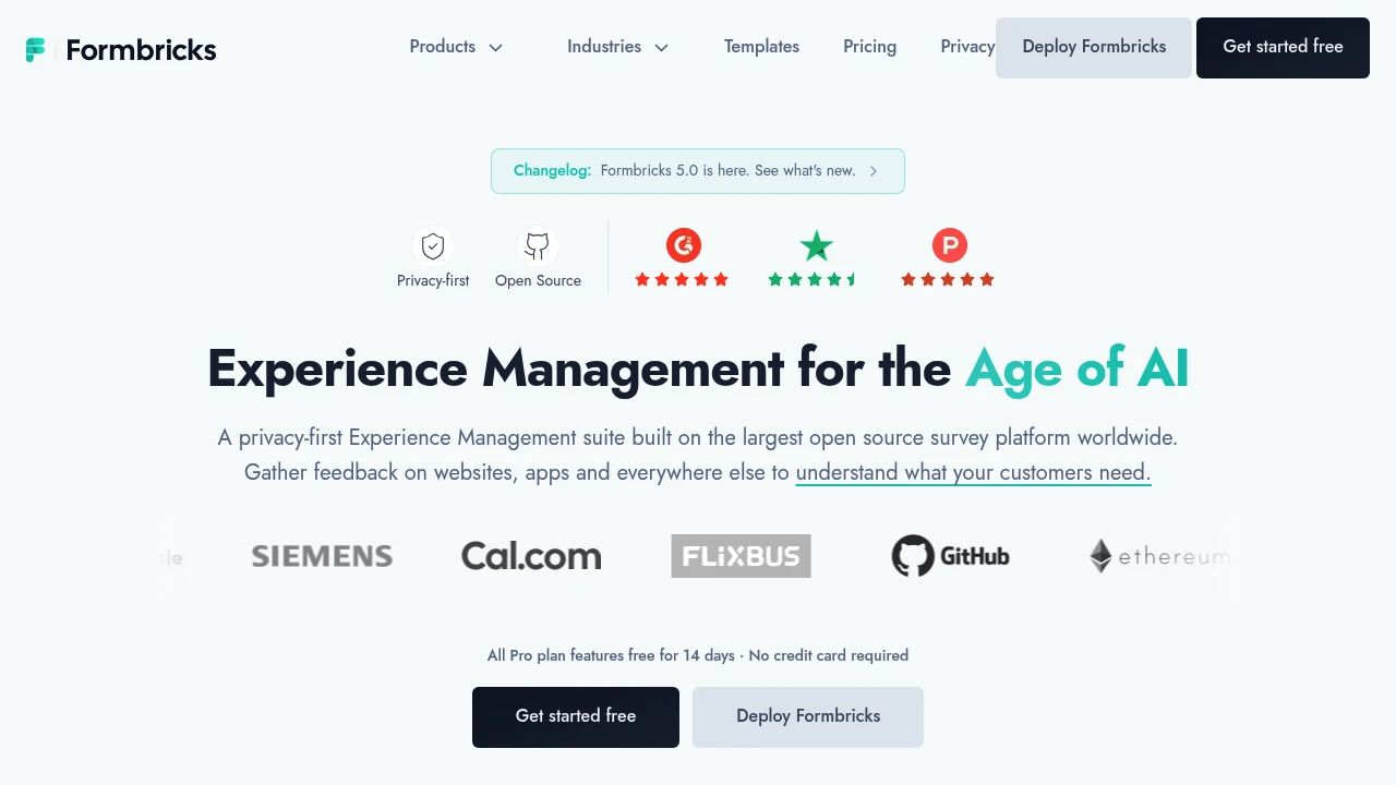 Formbricks product interface