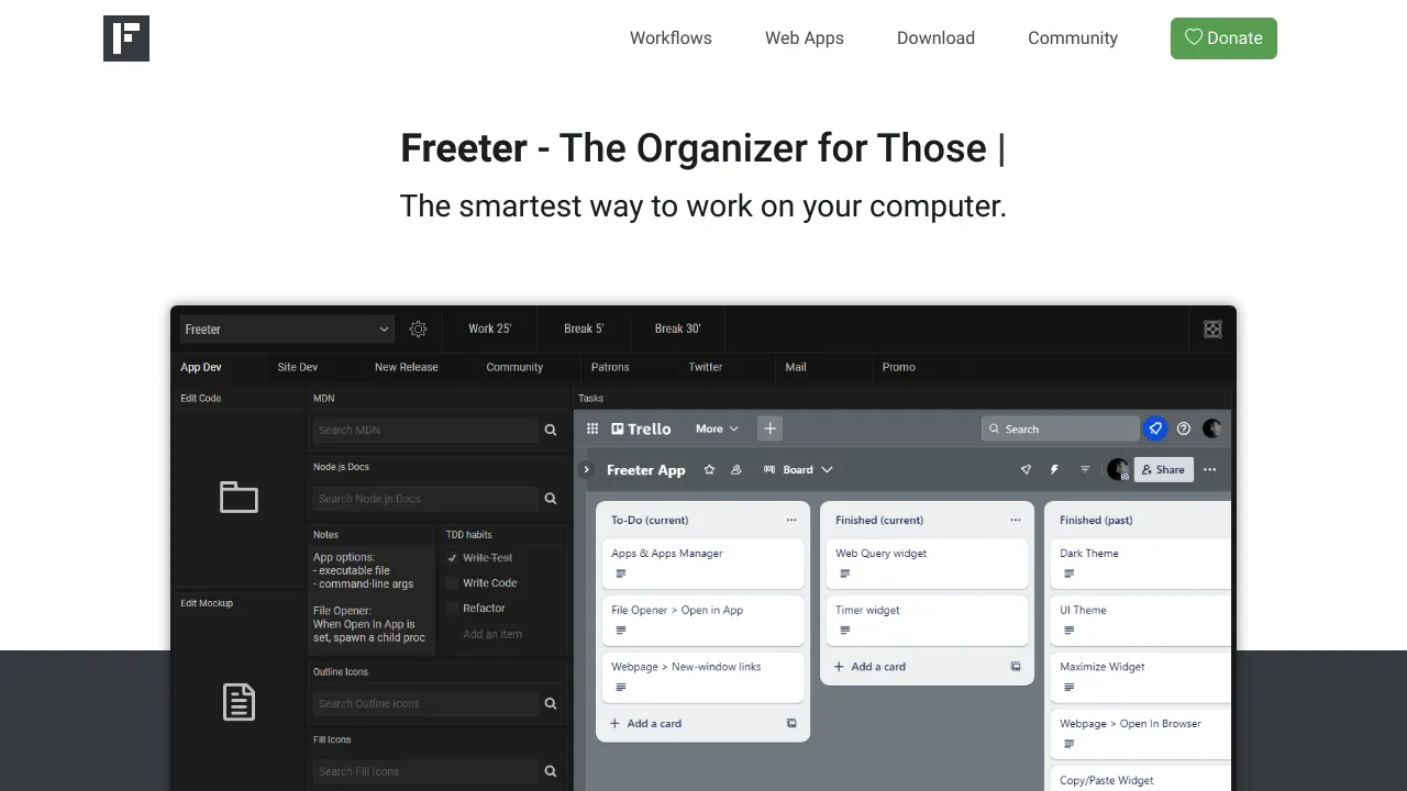 Freeter product interface