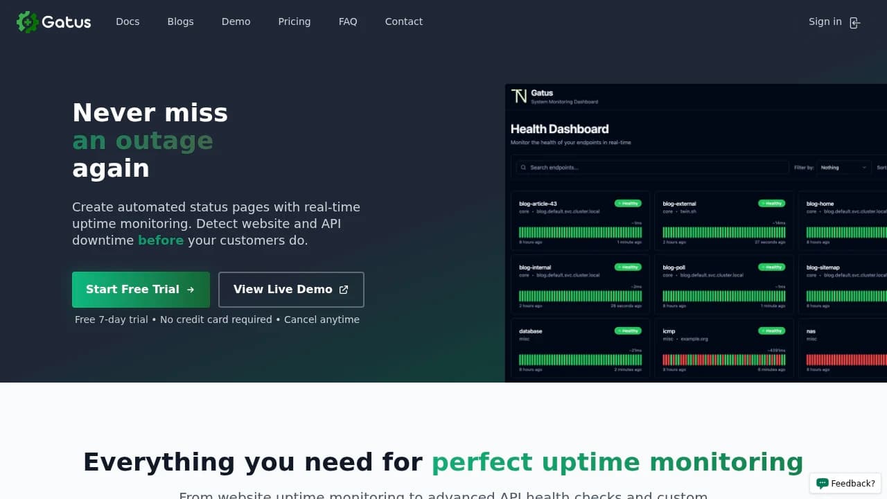 Gatus product interface