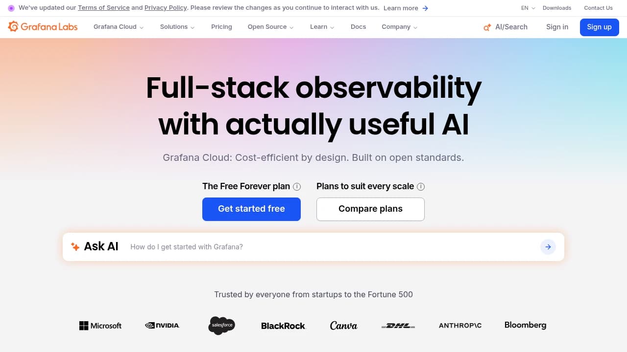 Grafana product interface
