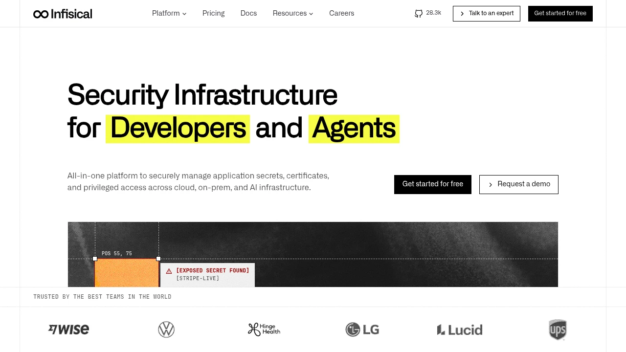 Infisical product interface