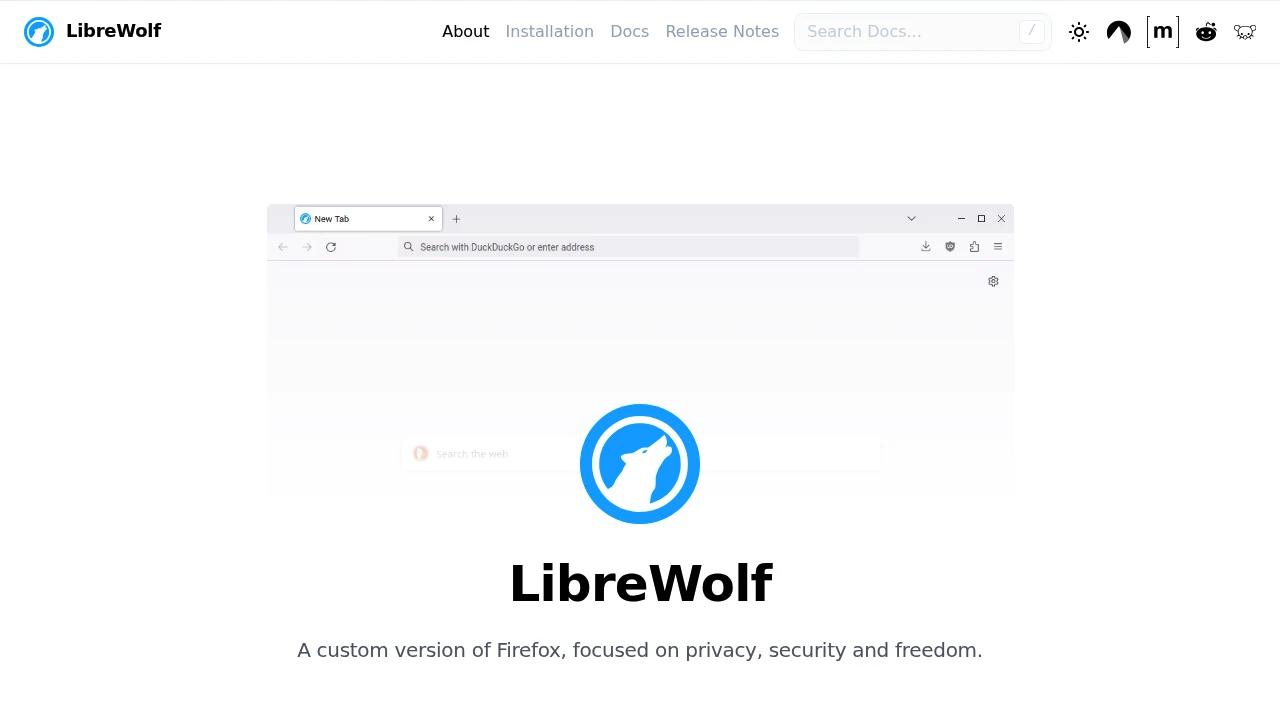 LibreWolf product interface