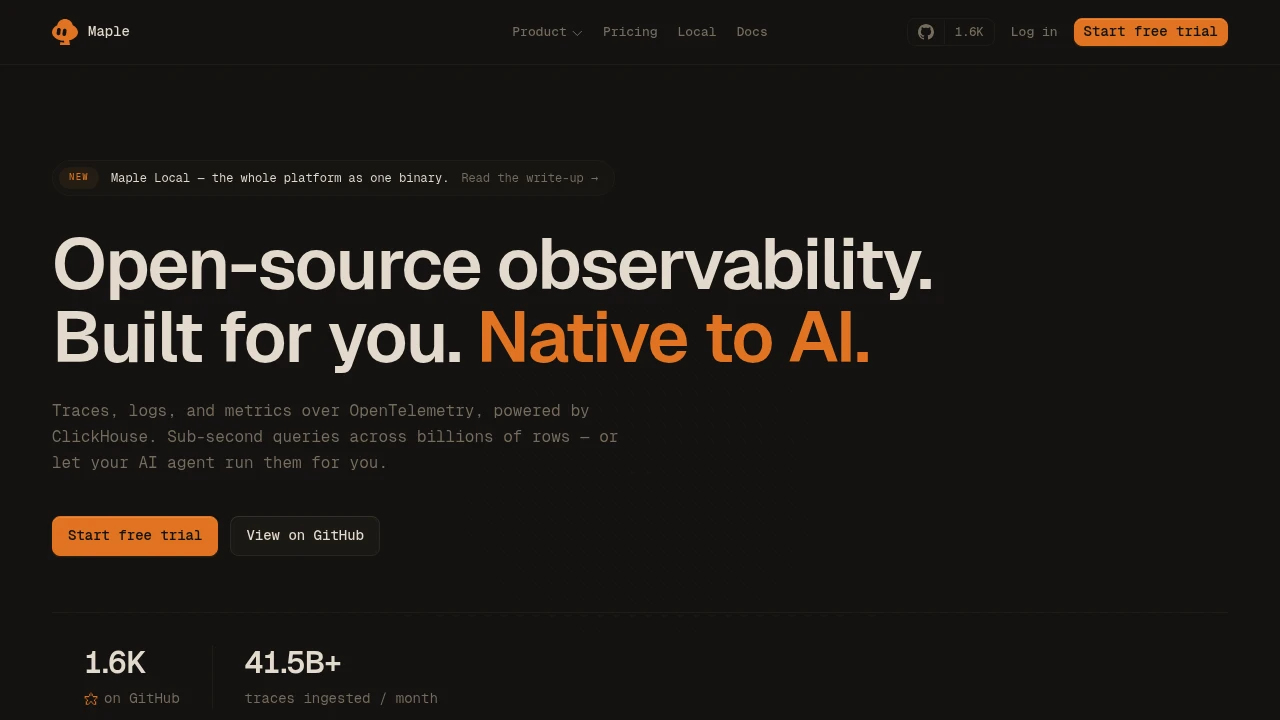 Maple product interface