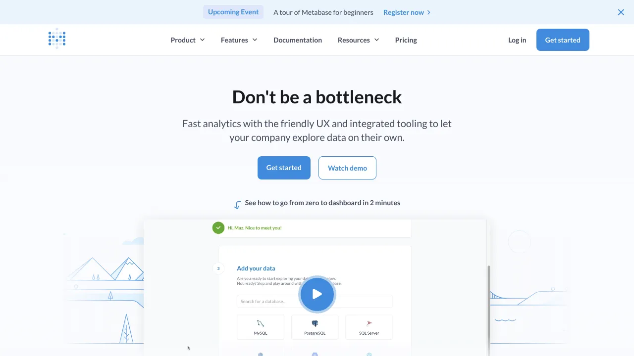 Metabase product interface