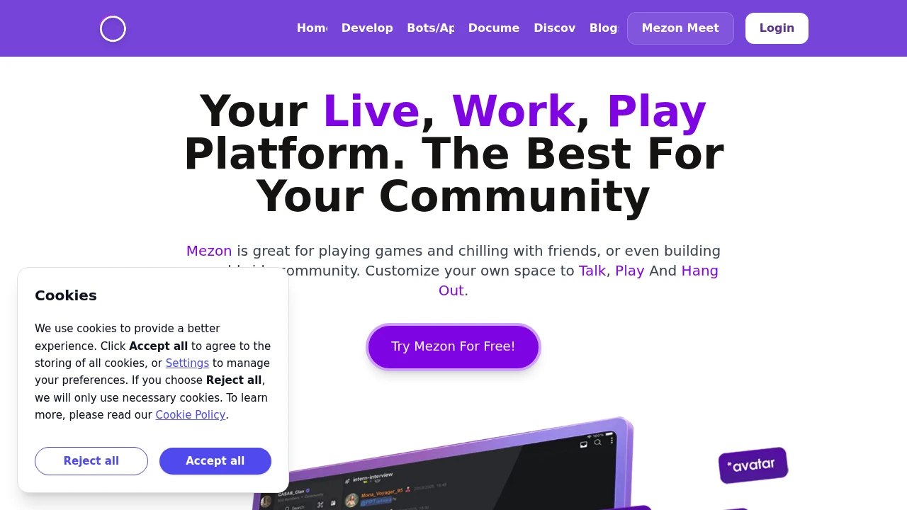 Mezon product interface