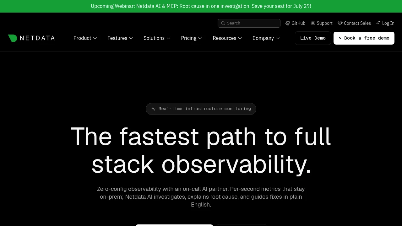 NetData product interface