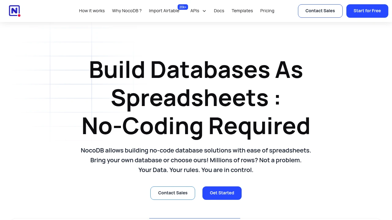 NocoDB product interface