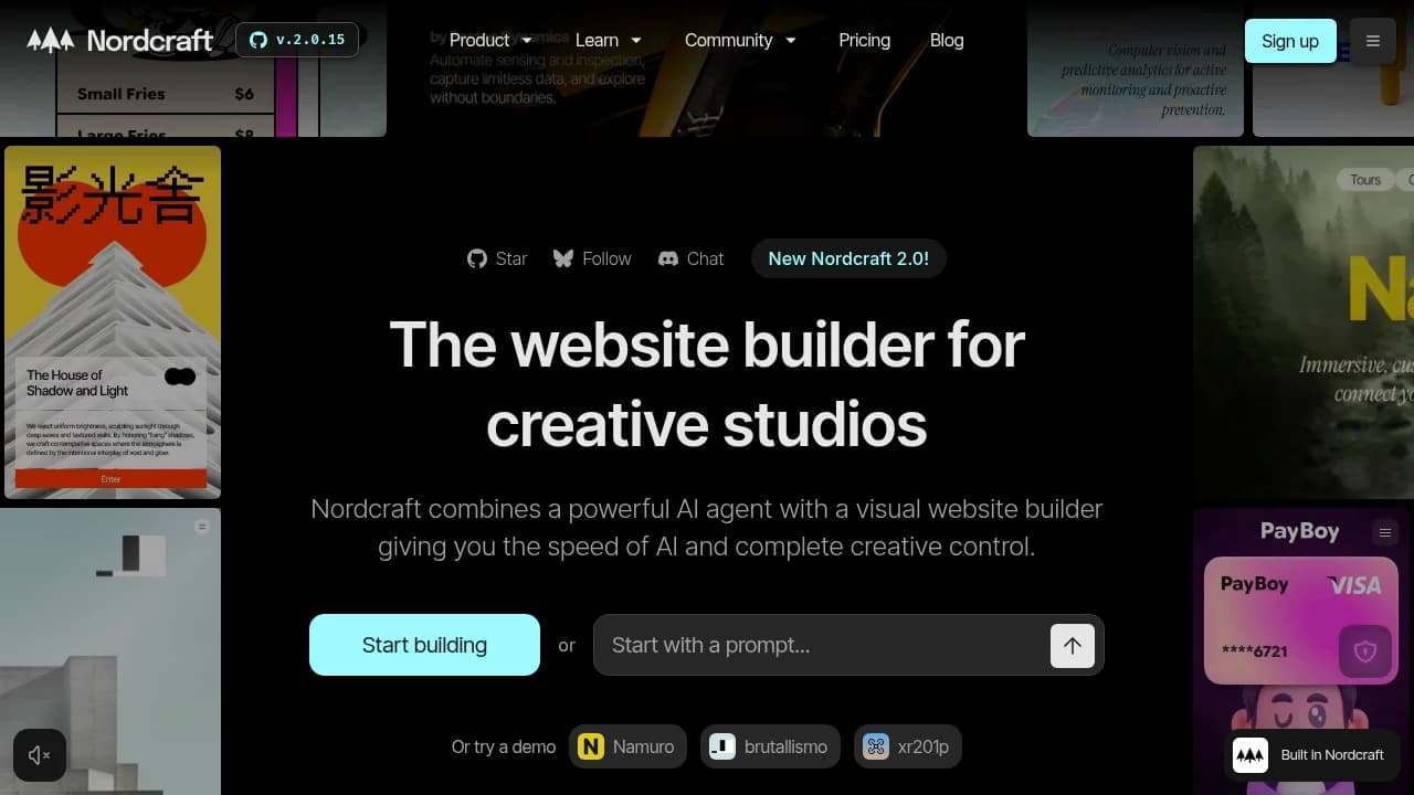 Nordcraft product interface