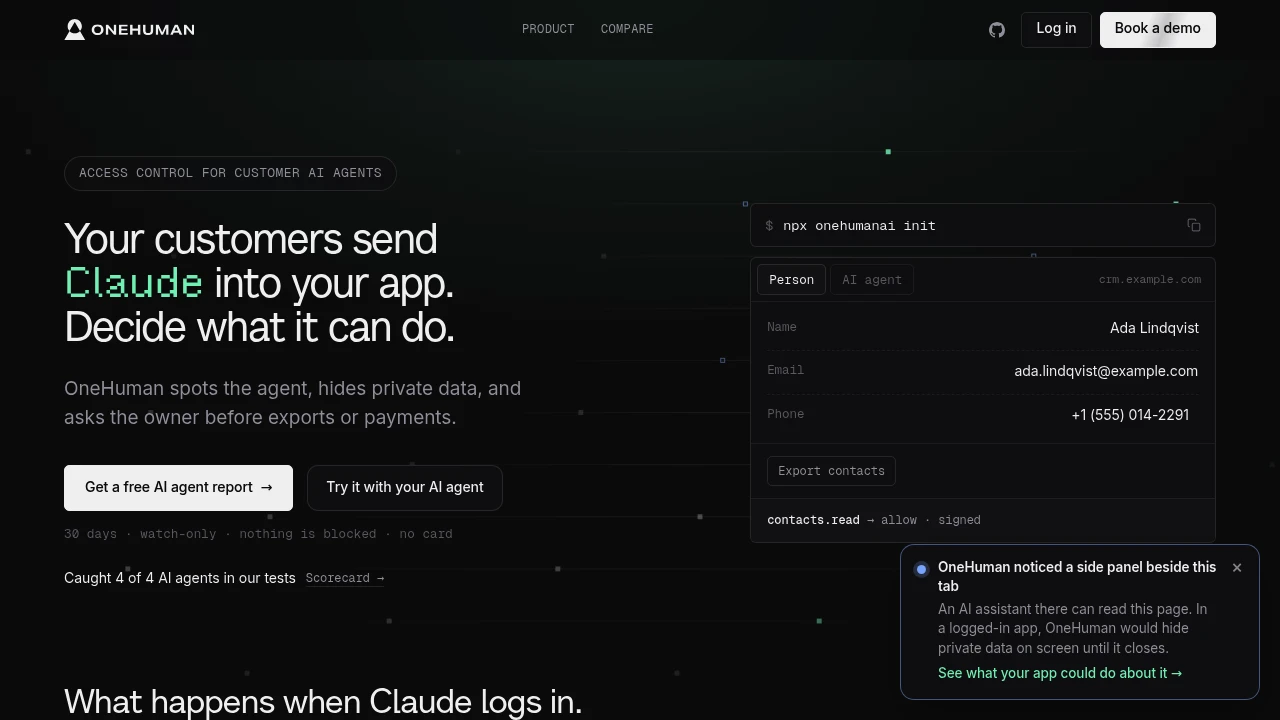 OneHuman product interface