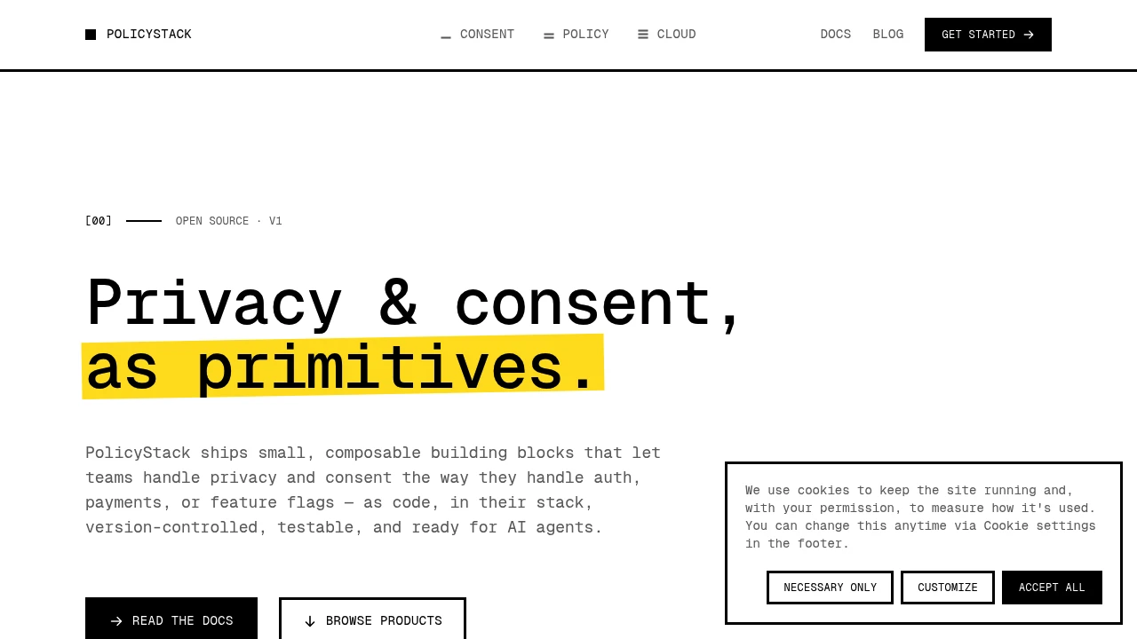 OpenPolicy product interface