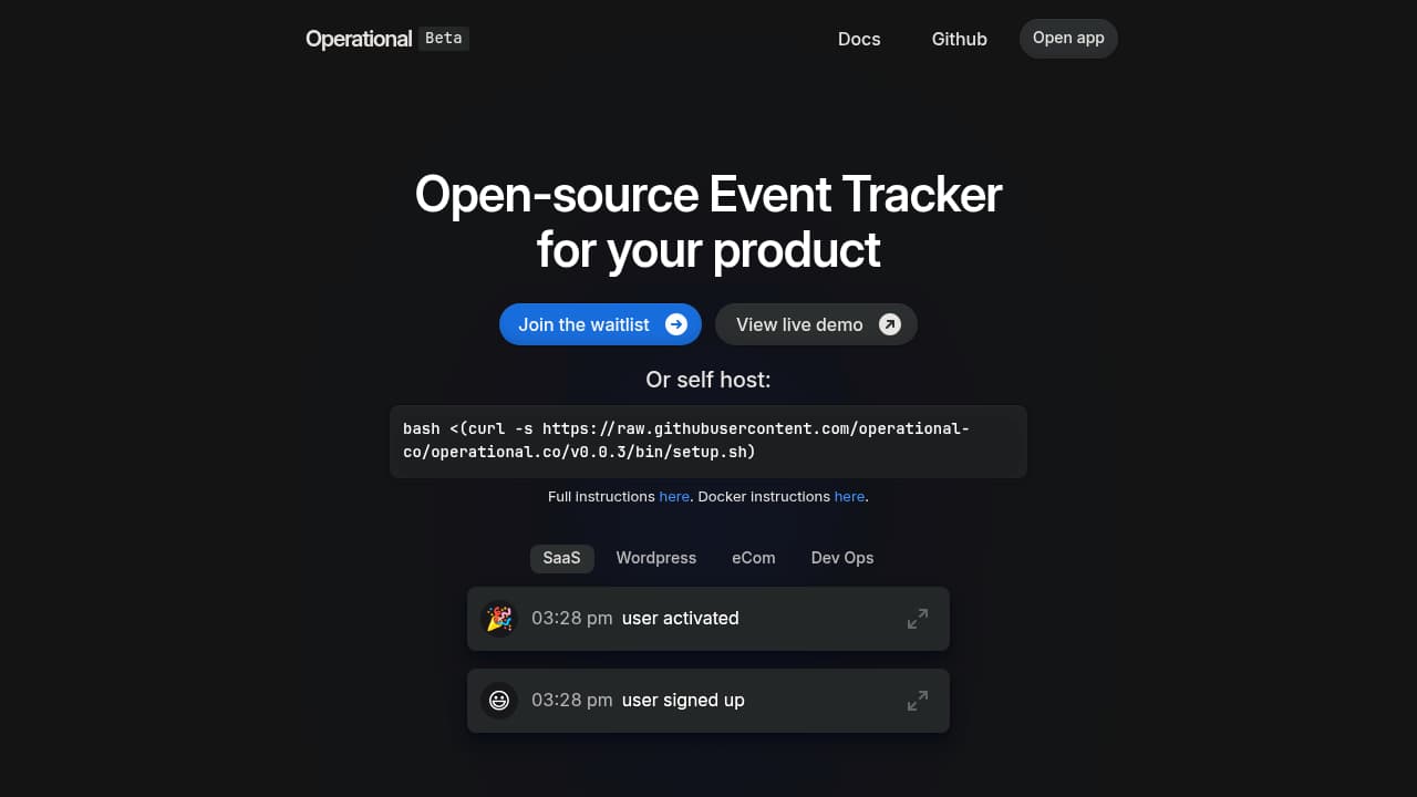 Operational product interface