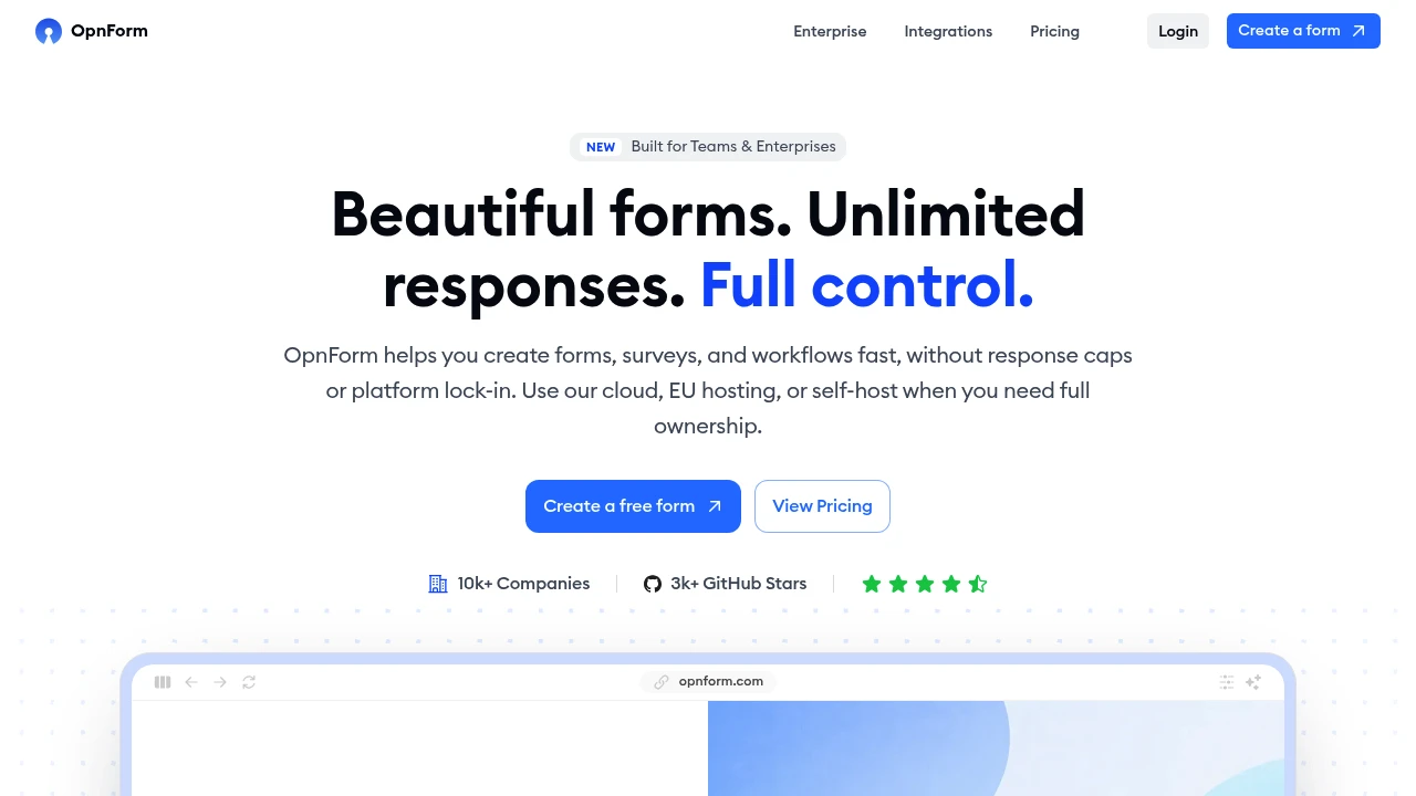 OpnForm product interface