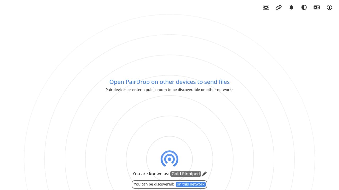 PairDrop product interface