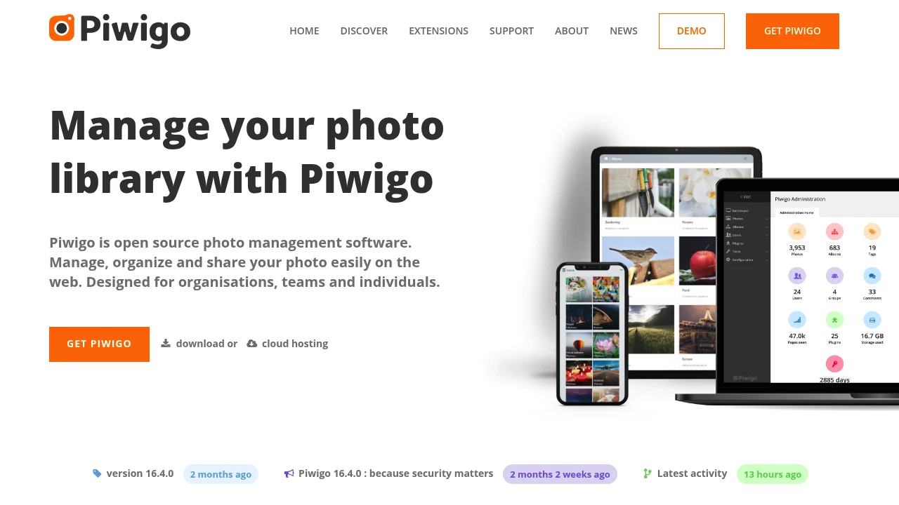 Piwigo product interface