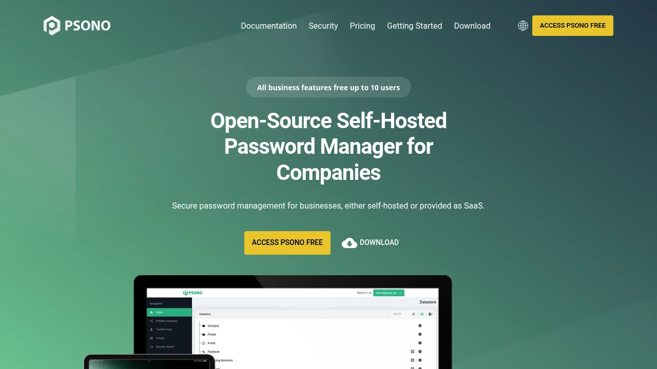Psono product interface