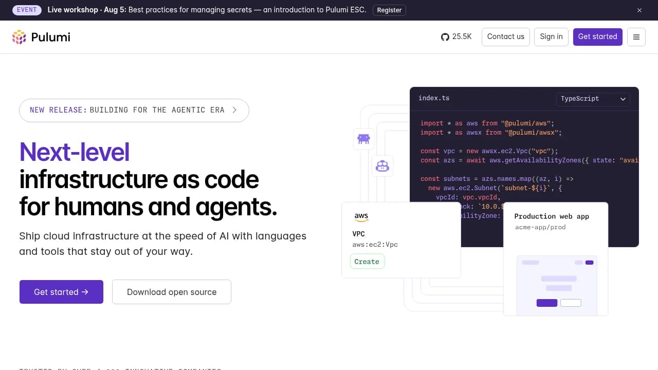 Pulumi product interface
