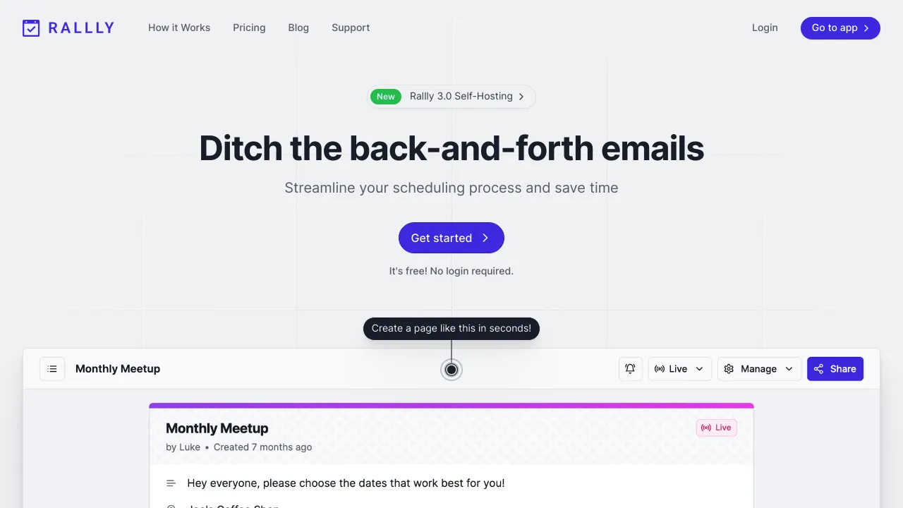 Rallly product interface