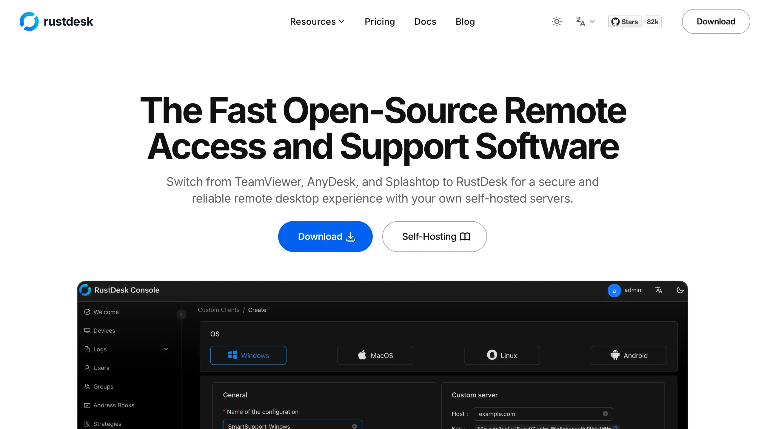 RustDesk product interface