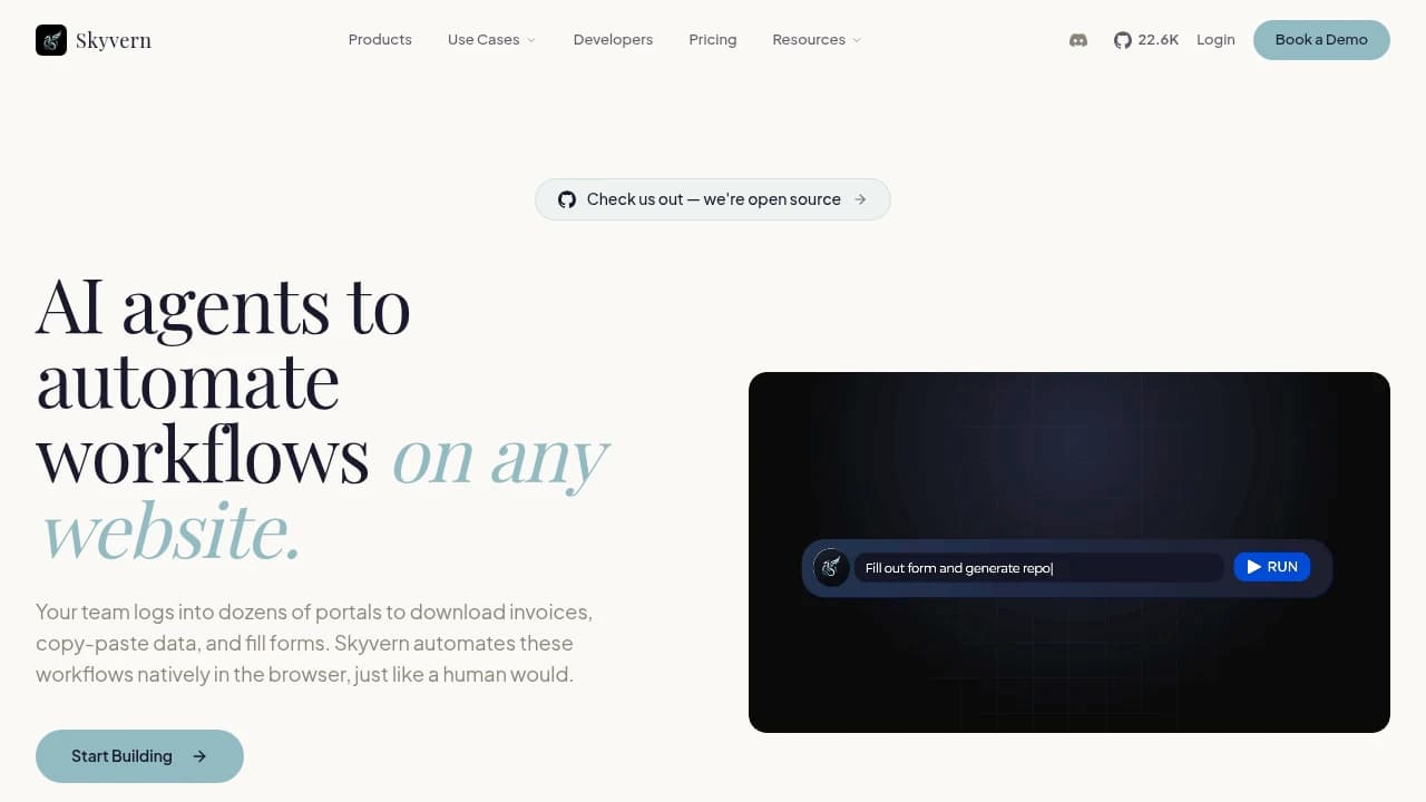 Skyvern product interface