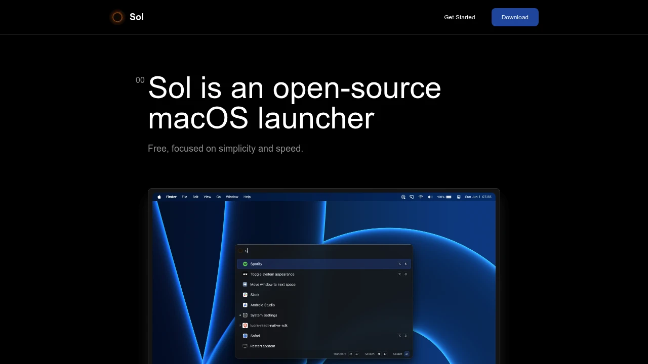 Sol product interface