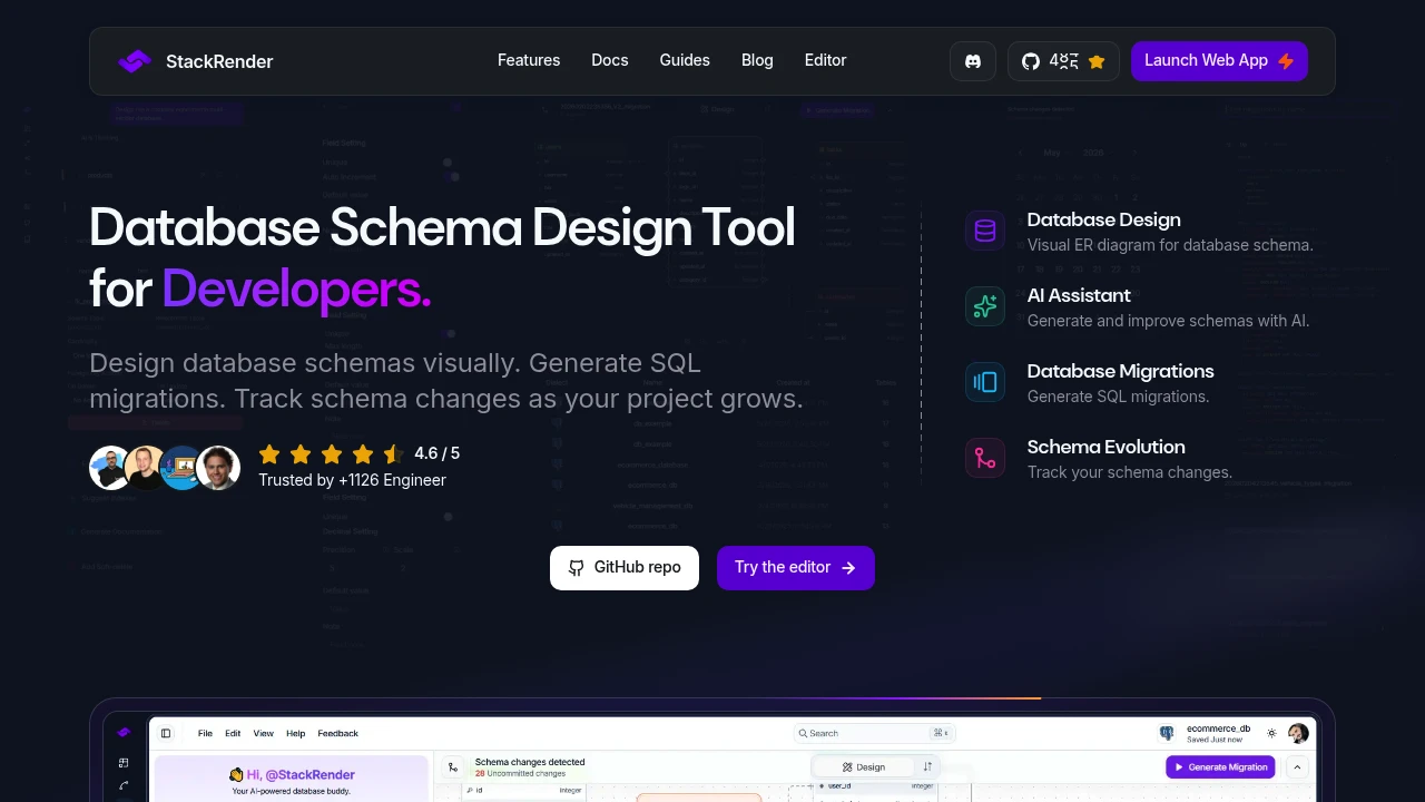 StackRender product interface