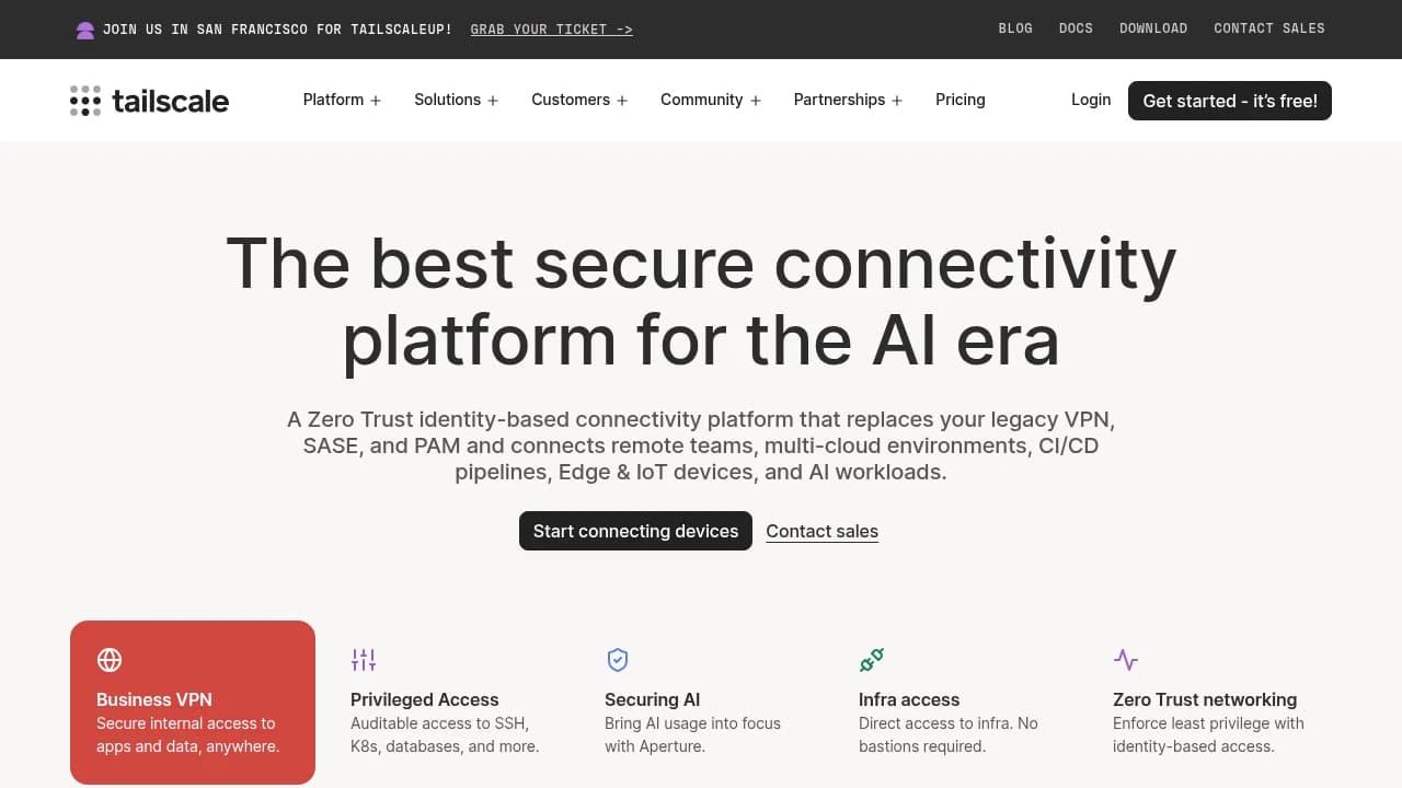Tailscale product interface