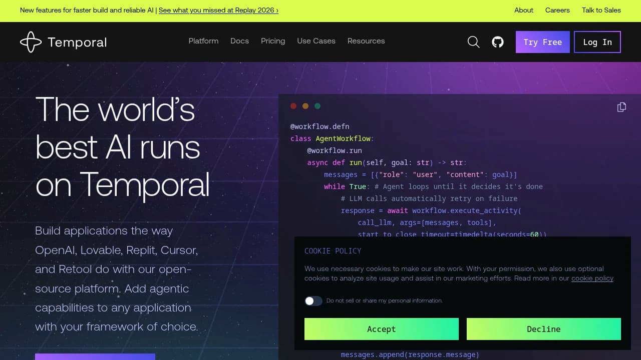 Temporal product interface