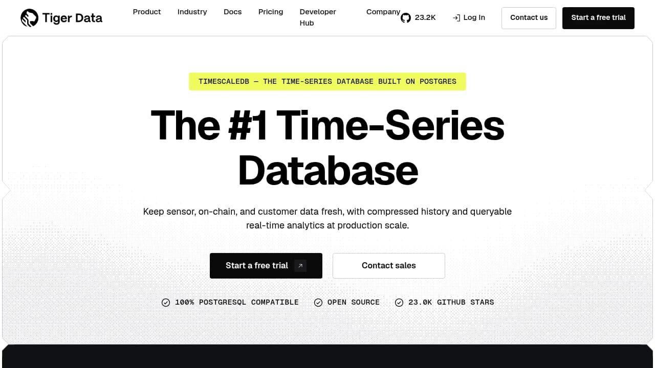 TimescaleDb product interface