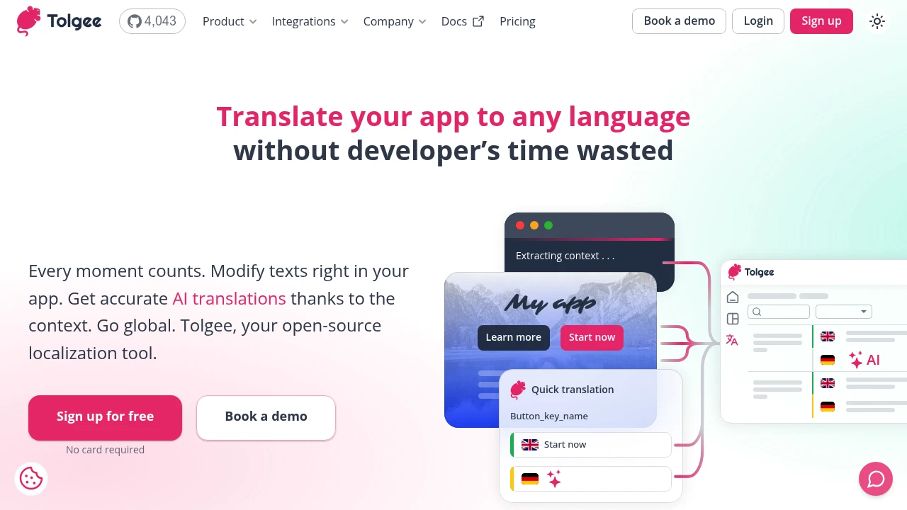 Tolgee product interface