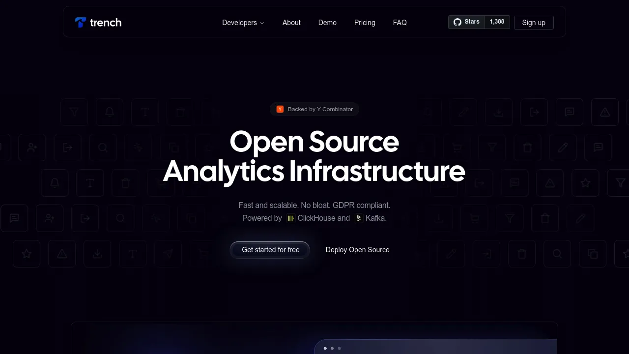 Trench product interface