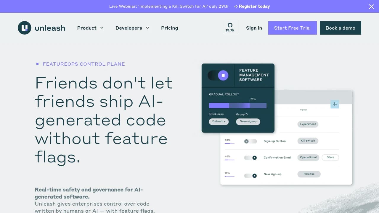 Unleash product interface