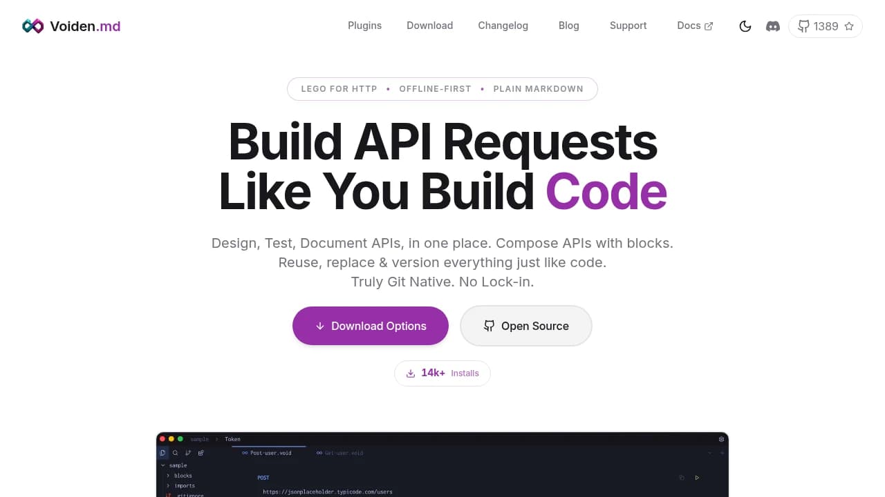 Voiden product interface